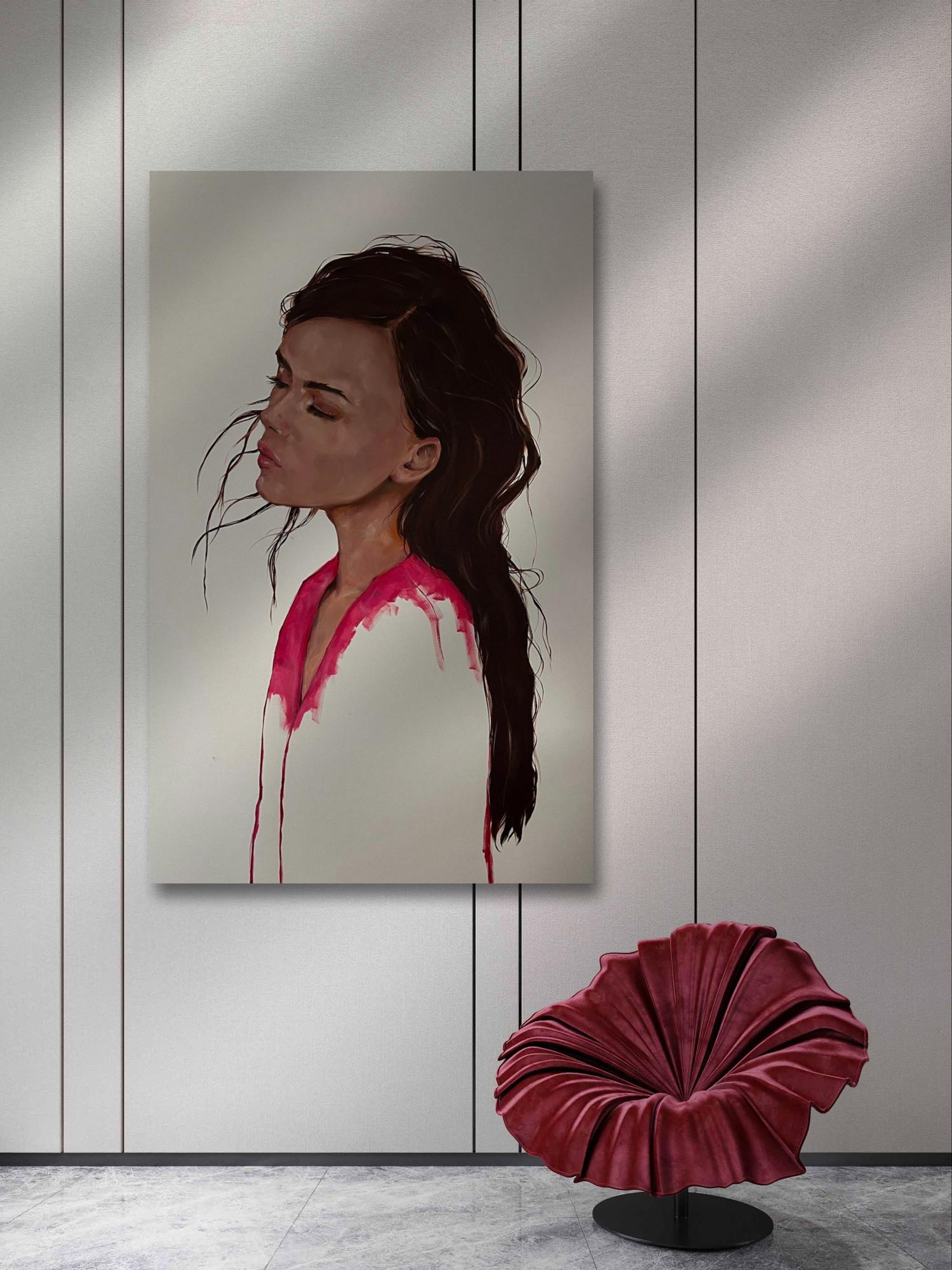 Oil painting Expressiveity by Victoria Kagalovska: striking woman portrait