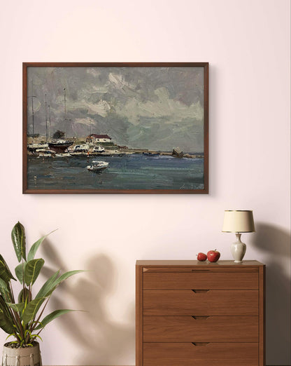 Oil painting Yacht club Oleksandr Andreev