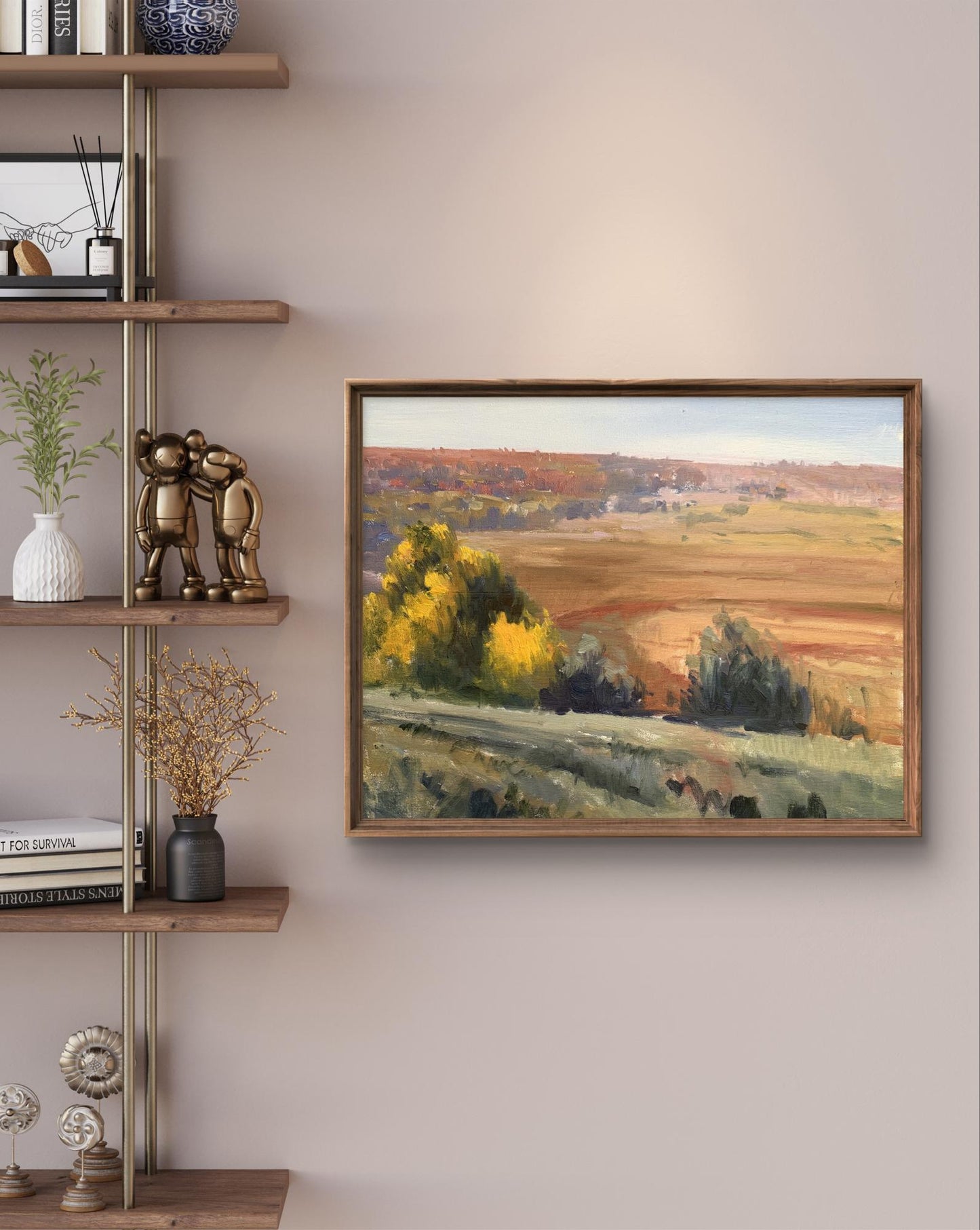 Oil painting Hot day by Tatyana Derdey: rustic autumn fields