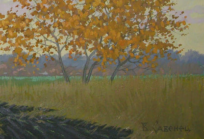 Oil painting Autumn evening in the fields by Valery Savenets