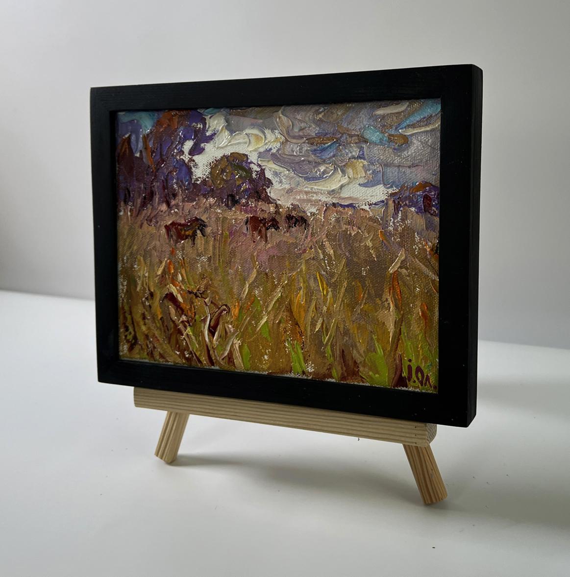 Oil painting Spacious field by Oleksiy Ivanyuk on wooden easel