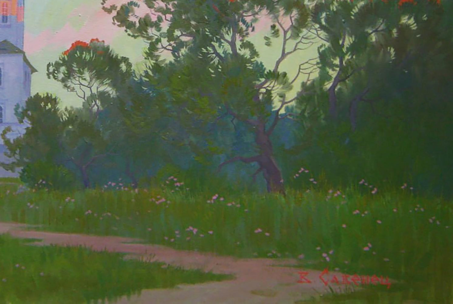 Impressionist oil painting Evening melody of bells by Valery Savenets