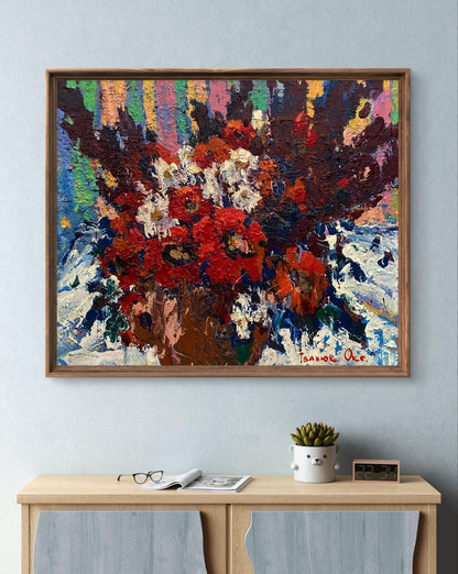 Oil painting Morning bouquet of poppies by Oksana Ivanyuk
