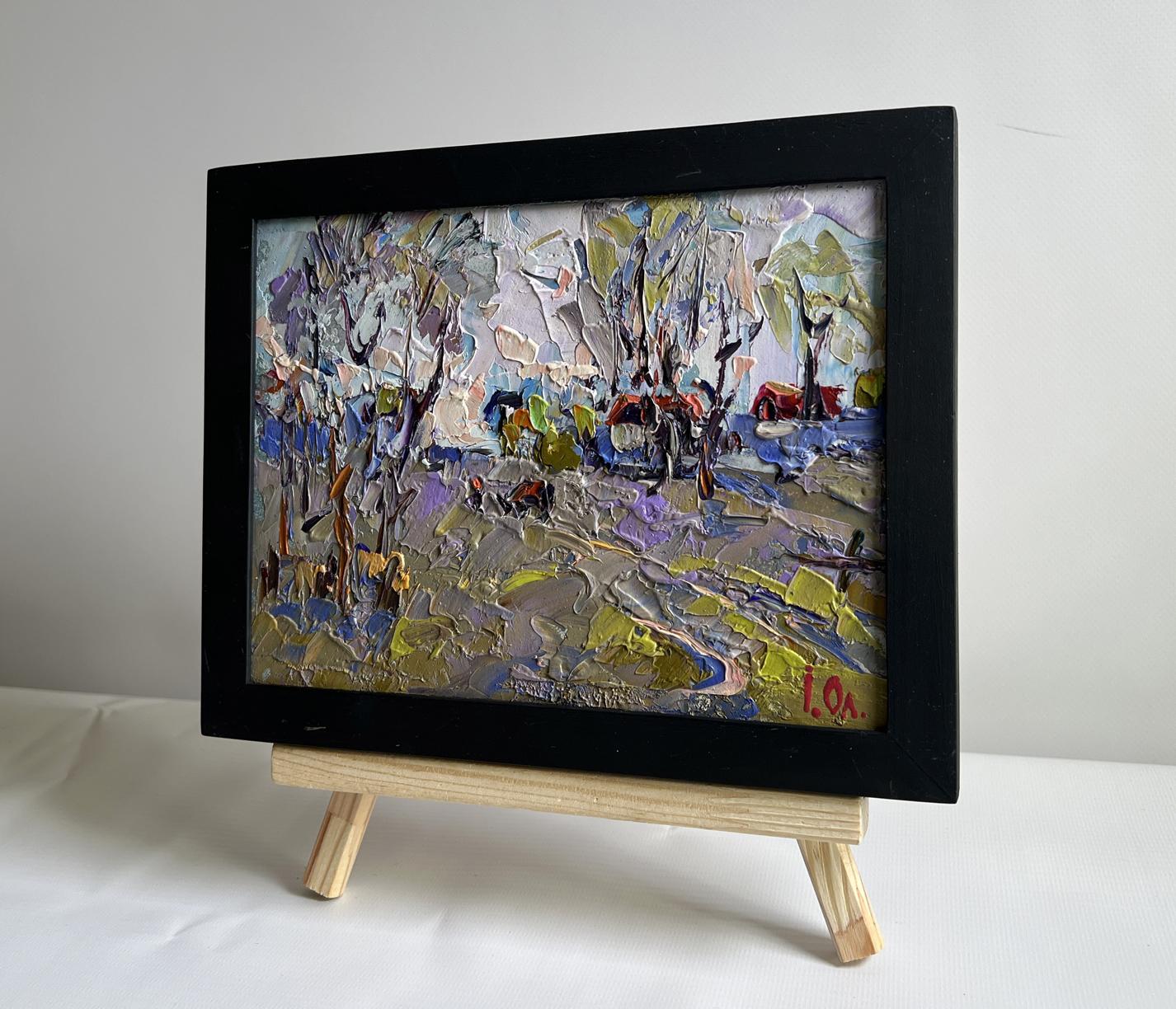 Oil painting Far from the village by Oleksiy Ivanyuk abstract landscape