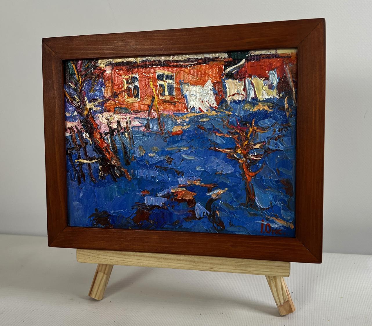 Oil painting The last days of winter by Oksana Ivanyuk, framed winter scene