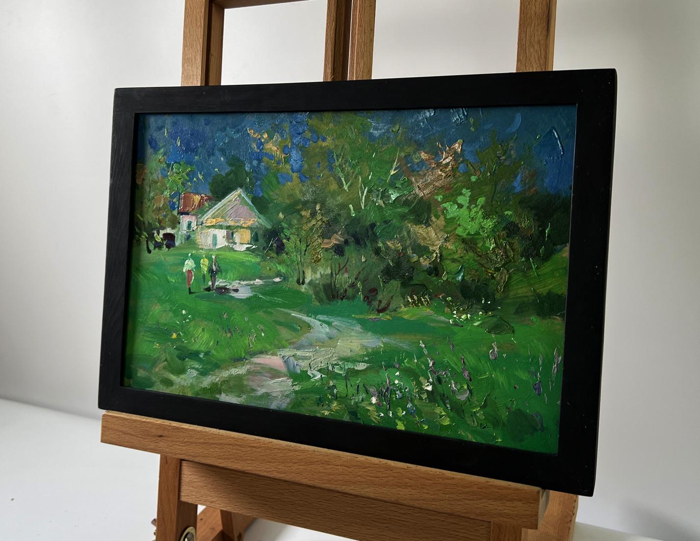 Oil painting The path leading to the village by Yuriy Suprunchuk