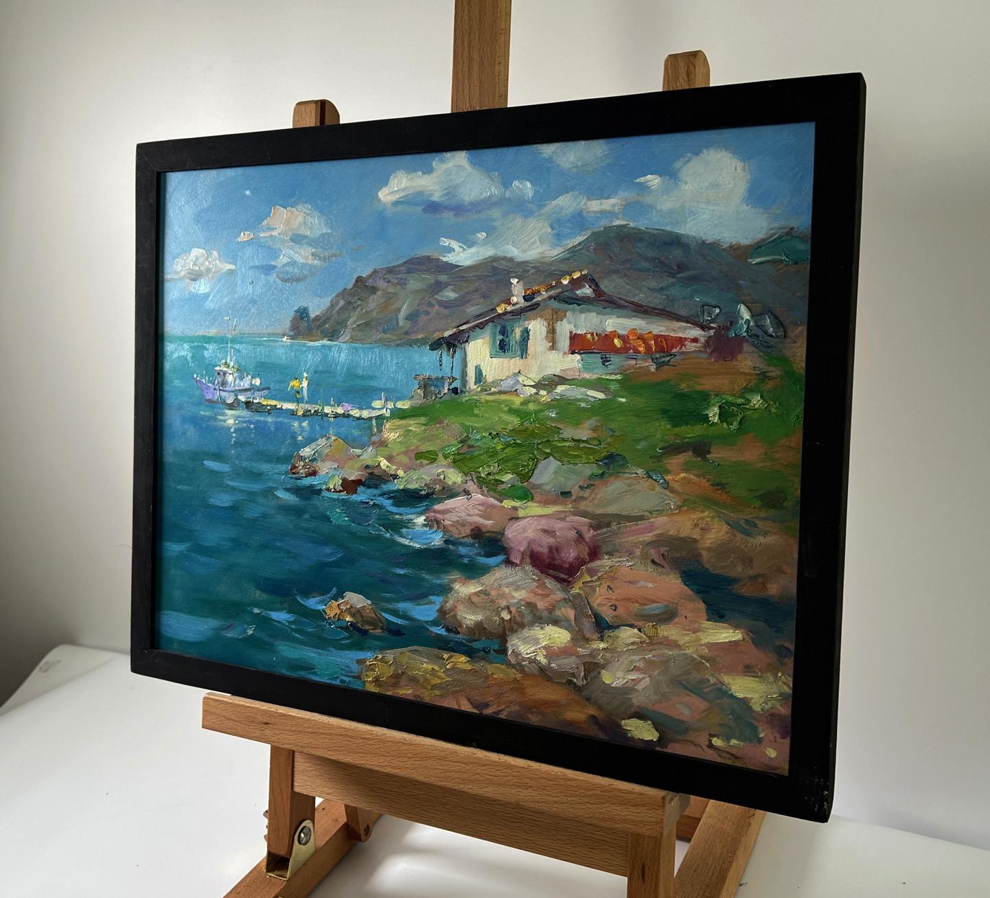 Oil painting House by the Sea by Yuriy Suprunchuk coastal scene