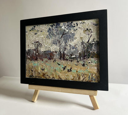 Oil painting Deep autumn has arrived by Oleksiy Ivanyuk in black frame
