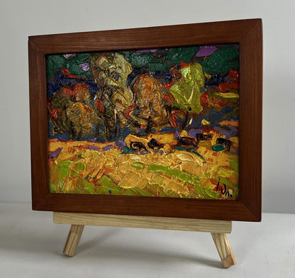 Oil painting In the autumn forest by Oleksiy Ivanyuk in wooden frame