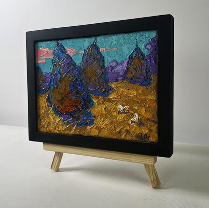 Oil painting Warm spring day by Oleksiy Ivanyuk in black frame