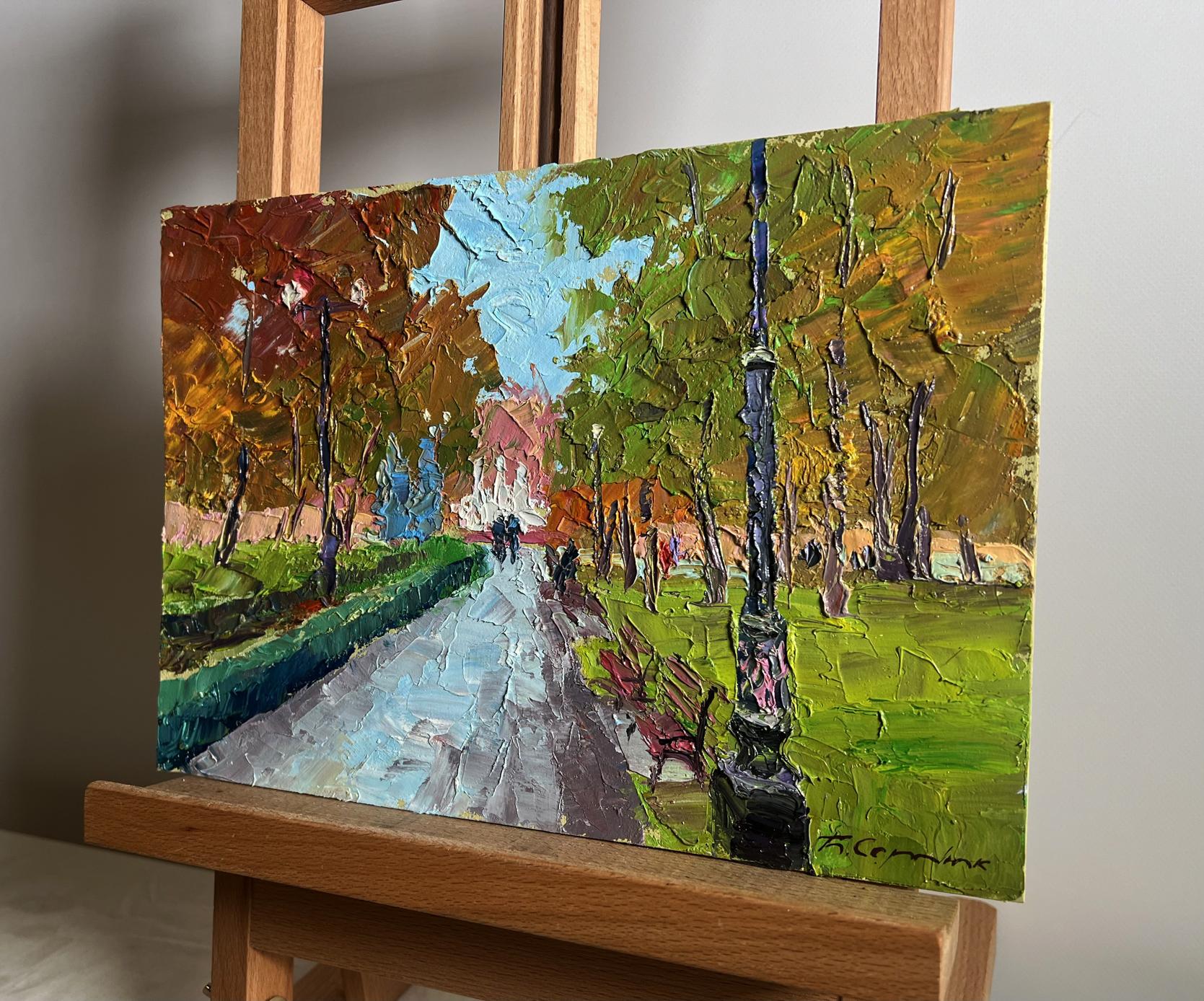Vibrant impressionist oil painting of City National Park pathway by Boris Serdyuk