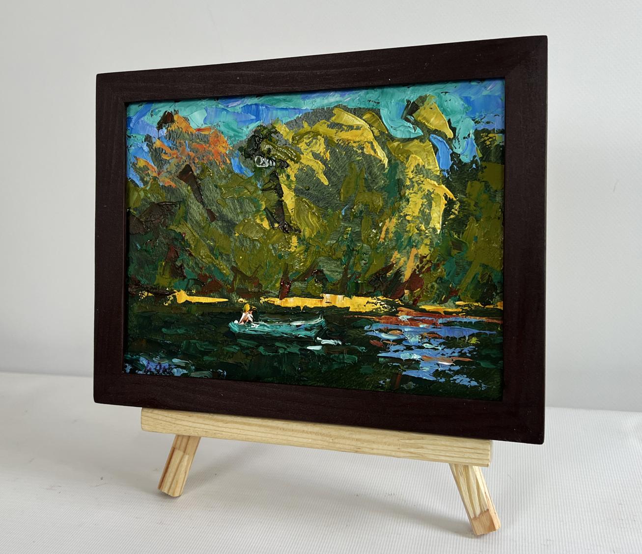 Oil painting Boating holidays by Oksana Ivanyuk, vibrant landscape reflection