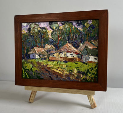 Rustic oil painting On the edge of the village by Oleksiy Ivanyuk