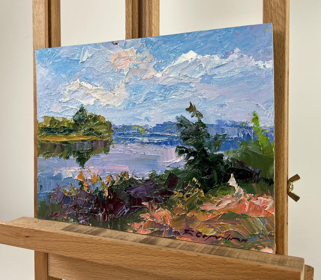 Vibrant impressionist oil painting Where the River Whispers to the Grass by Boris Serdyuk