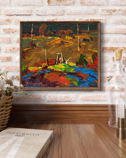 Oil painting In the evening by Oleksiy Ivanyuk in wooden frame