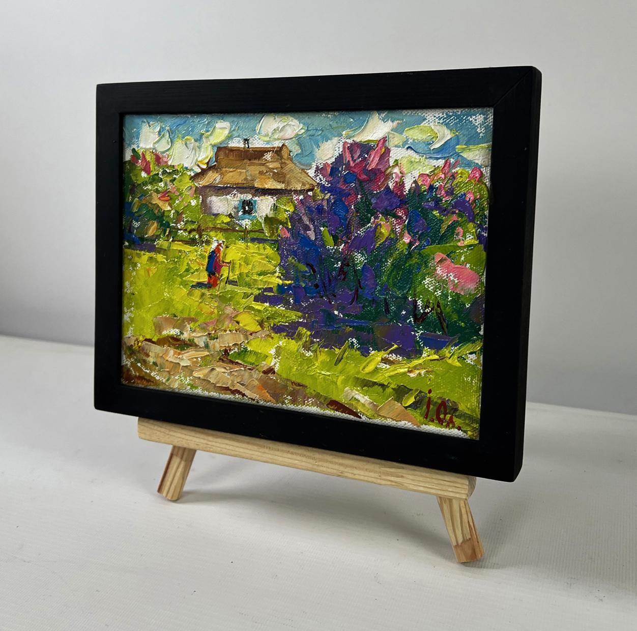 Oleksiy Ivanyuk Spring breathes memories impressionist oil painting in black frame