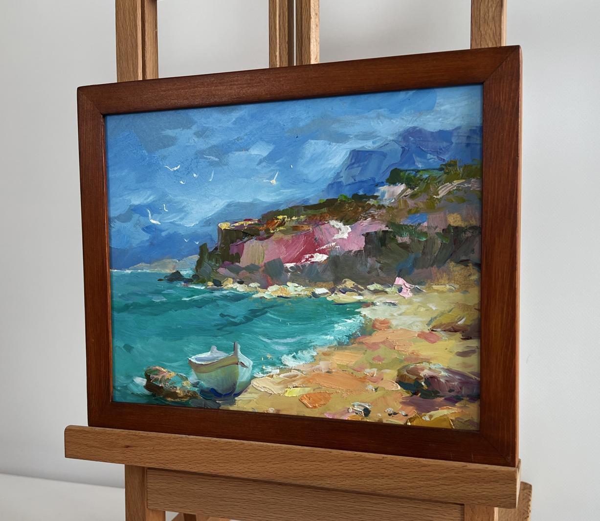Oil painting After the Sea Storm by Yuriy Suprunchuk in wooden frame