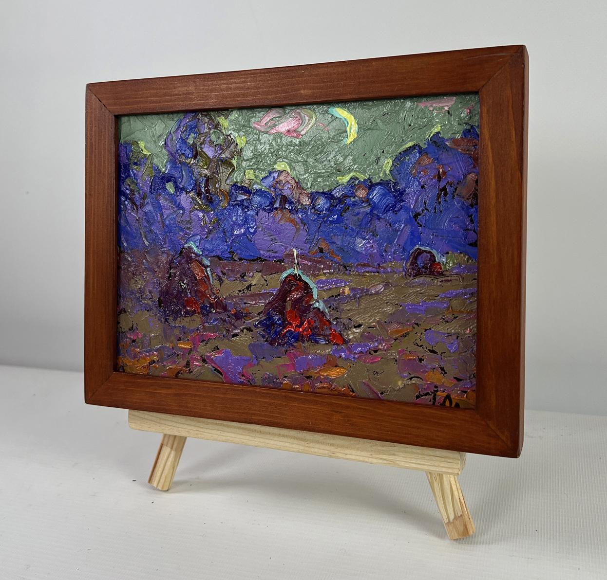 Oil painting The path into the evening coolness by Oleksiy Ivanyuk in wooden frame