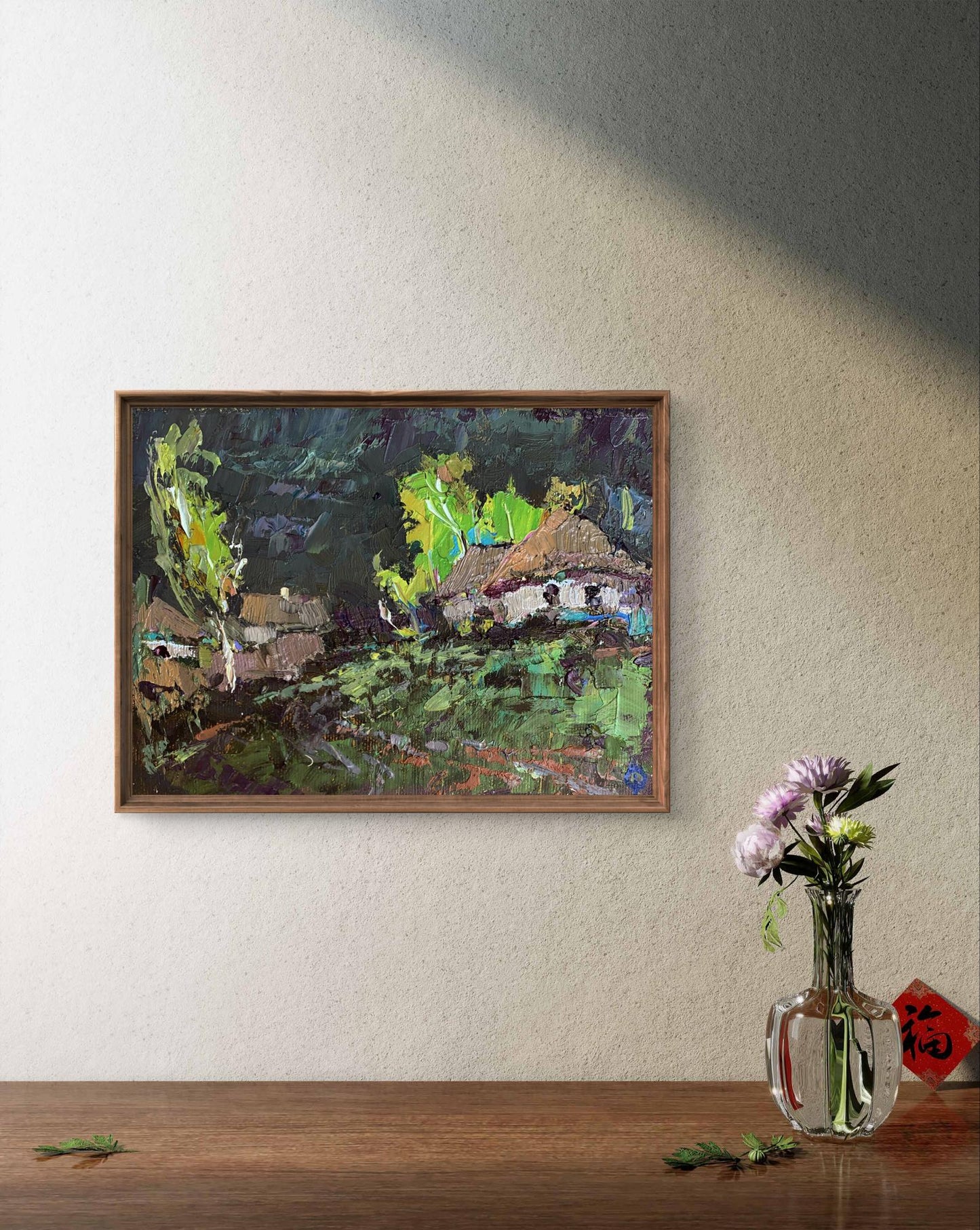Oil painting Before the Storm by Oksana Ivanyuk in wooden frame