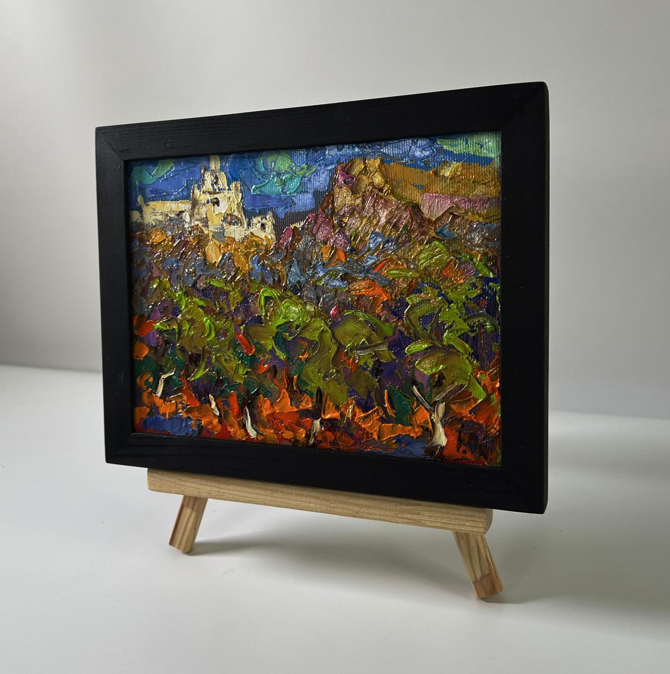 Oil painting A Walk Through the Summer Forest by Oleksiy Ivanyuk in black frame