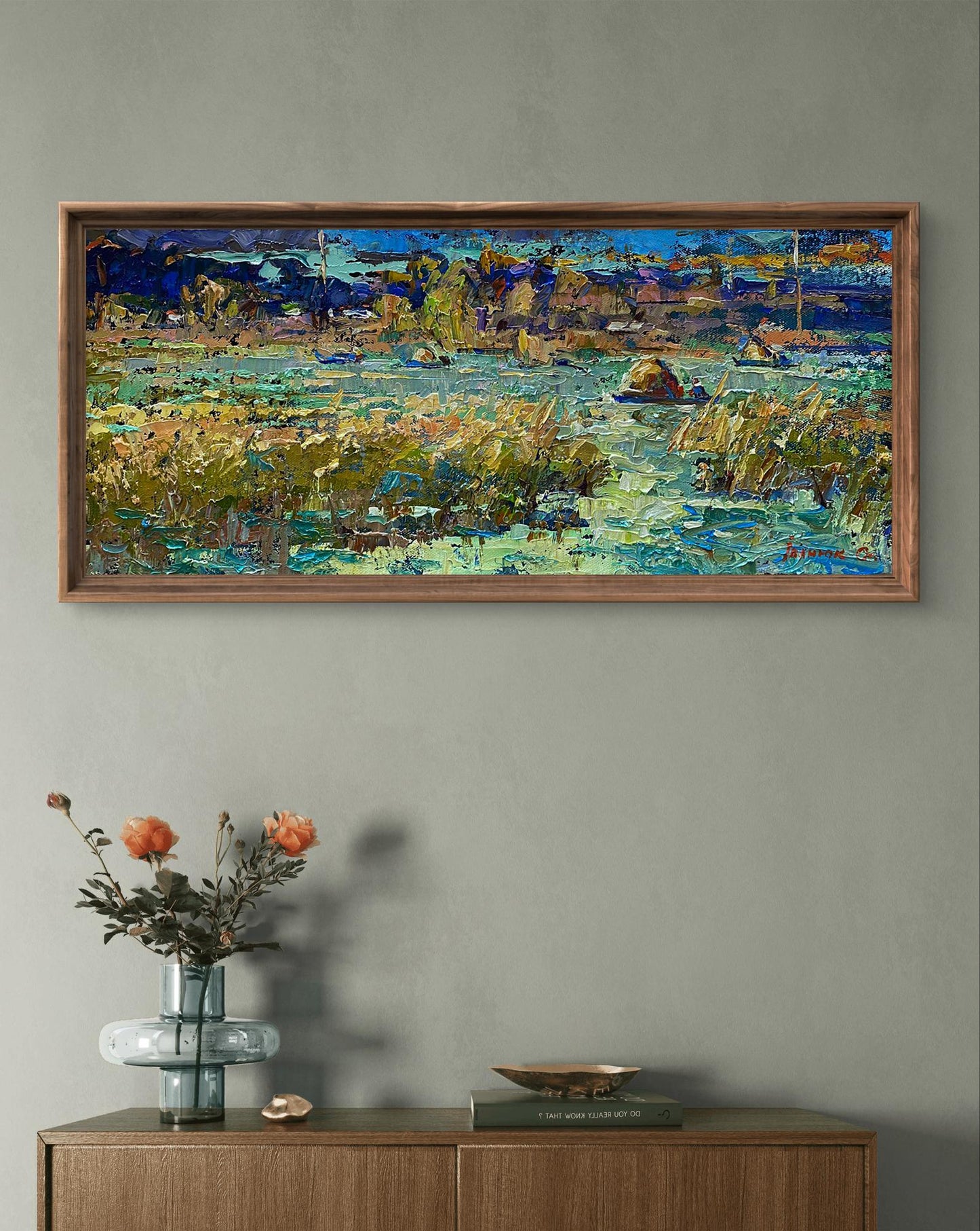 Oil painting Waterworks by Oleksiy Ivanyuk impressionistic landscape