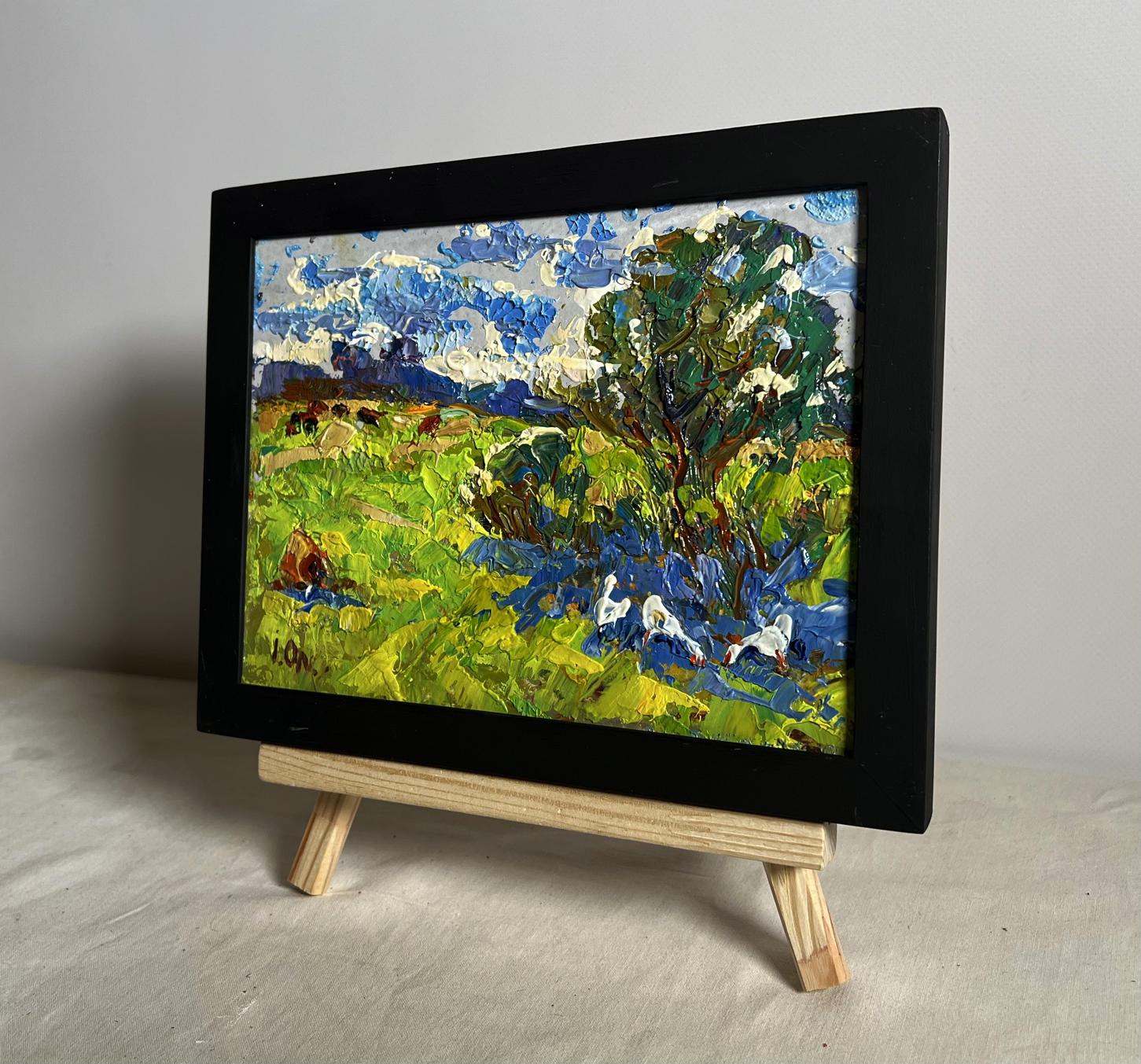 Oleksiy Ivanyuk Summer smell of grass oil painting in black frame