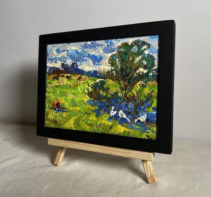 Oleksiy Ivanyuk Summer smell of grass oil painting in black frame