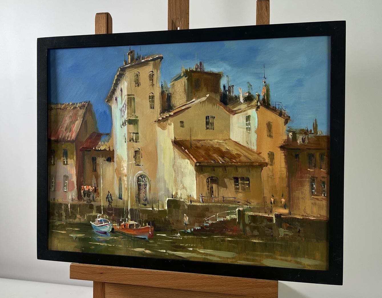 Oil painting Streets of Venice by Yuriy Suprunchuk in black frame
