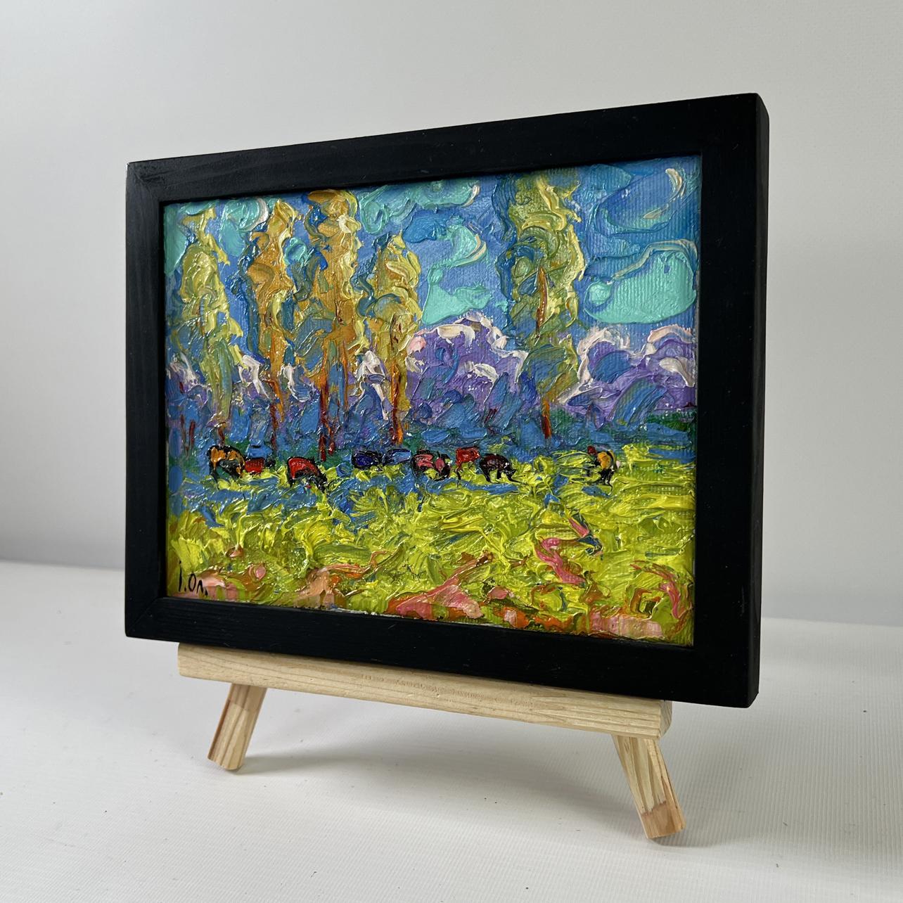 Oleksiy Ivanyuk Spring on the Meadows oil painting in black frame