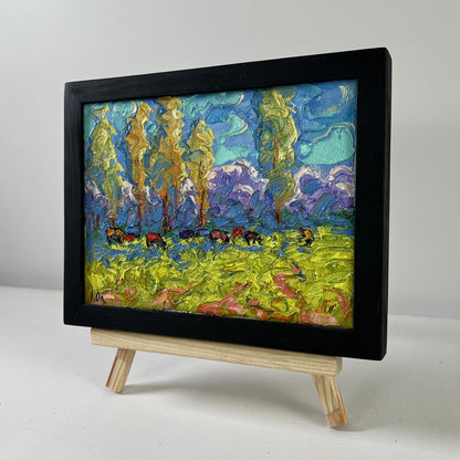 Oleksiy Ivanyuk Spring on the Meadows oil painting in black frame