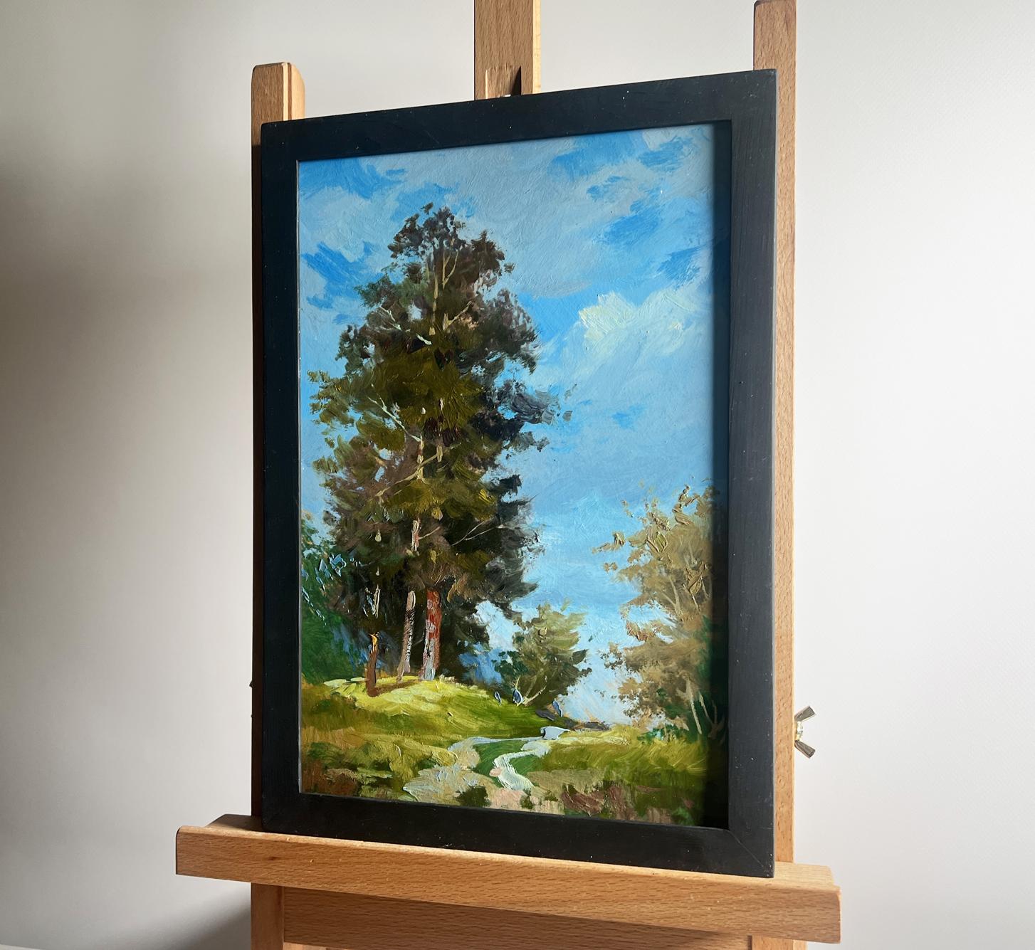 Oil painting Admire the summer forest by Yuriy Suprunchuk in black frame