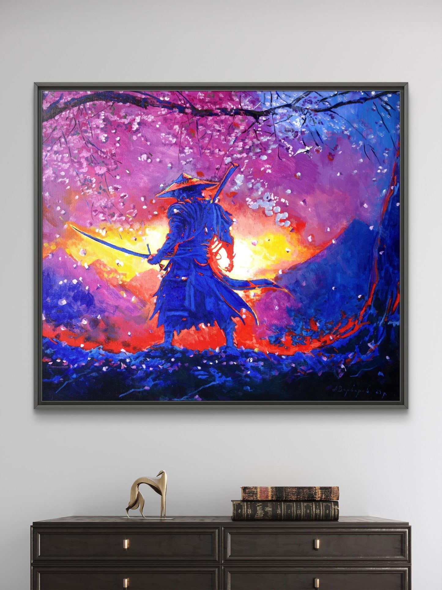 Oil painting Samurai Spring Anatoly Varvarov