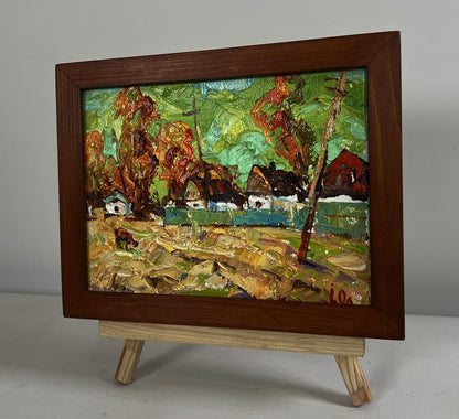 Oil painting Autumn day in the village by Oleksiy Ivanyuk