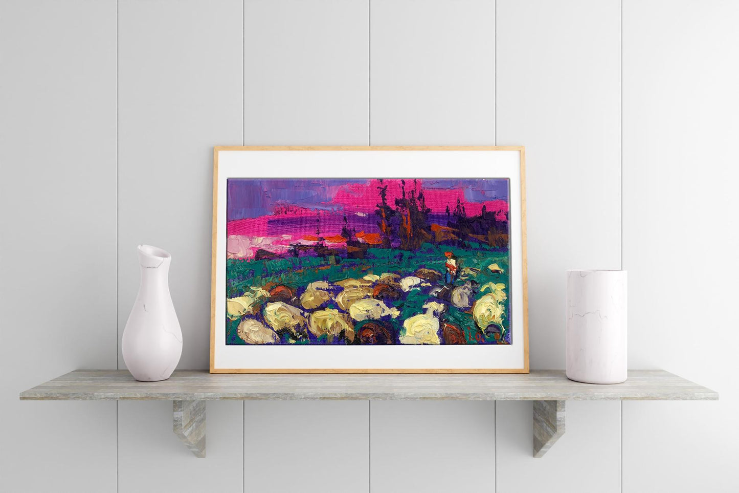  Alex Ivanyuk's oil painting captures the scene "Upon the Meadow"