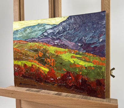 Vibrant impressionistic oil painting Flame of Leaves in the Autumn Wind by Boris Serdyuk