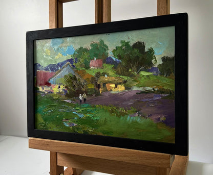 Oil painting The road to the village by Yuriy Suprunchuk countryside scene
