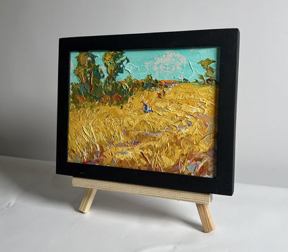 Oil painting Sunny day in the field by Oleksiy Ivanyuk in black frame