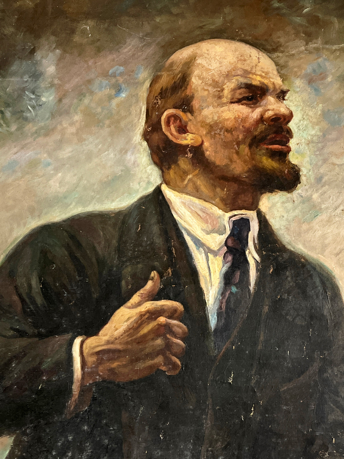 Oil painting Lenin on the Tribune Unknown Artist