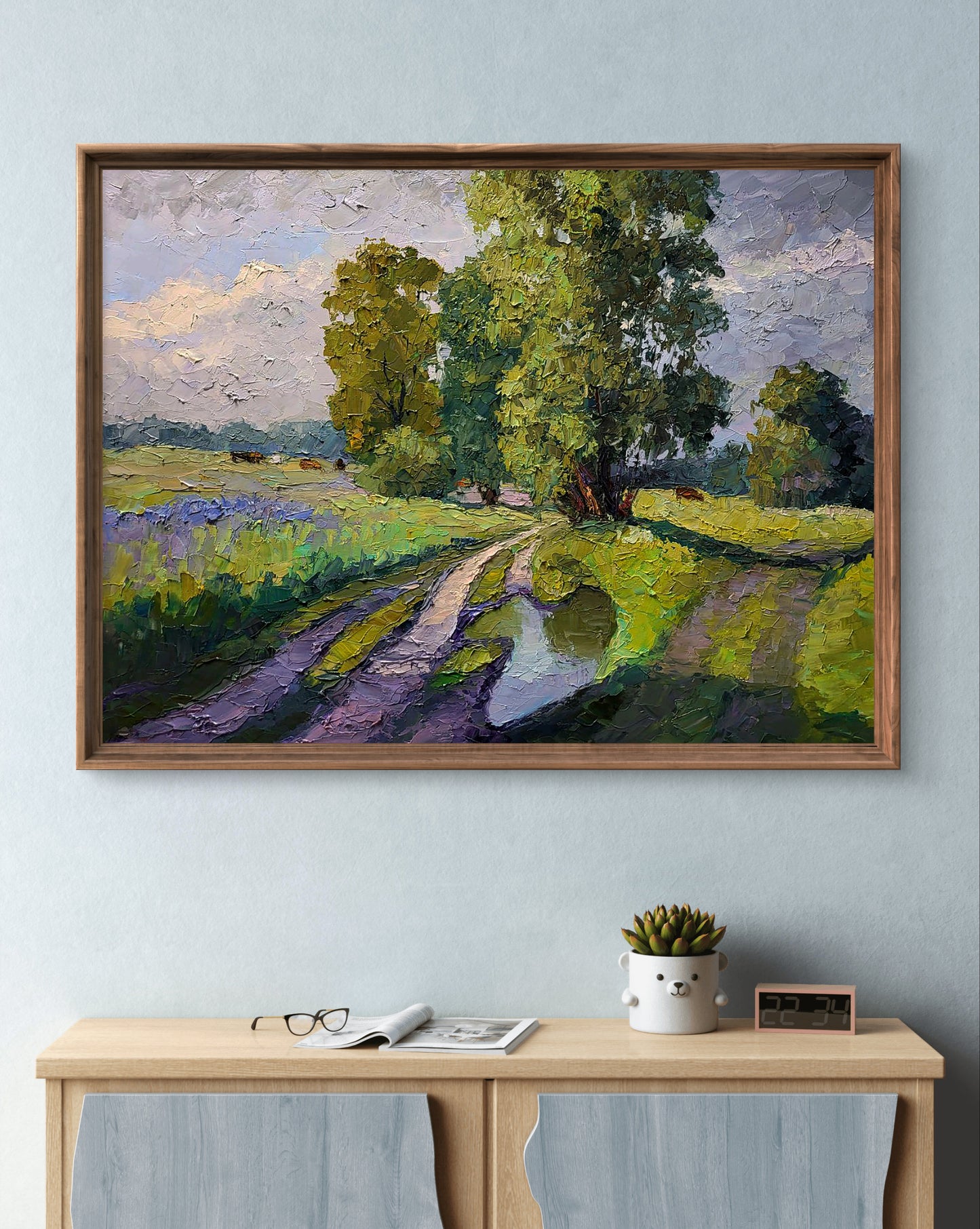 Framed impressionist oil painting Summer day by Serdyuk Boris Petrovich