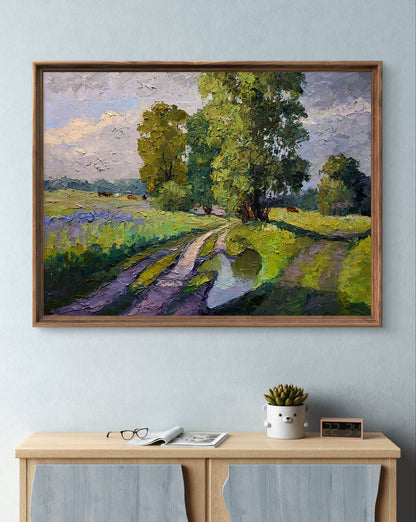 Framed impressionist oil painting Summer day by Serdyuk Boris Petrovich