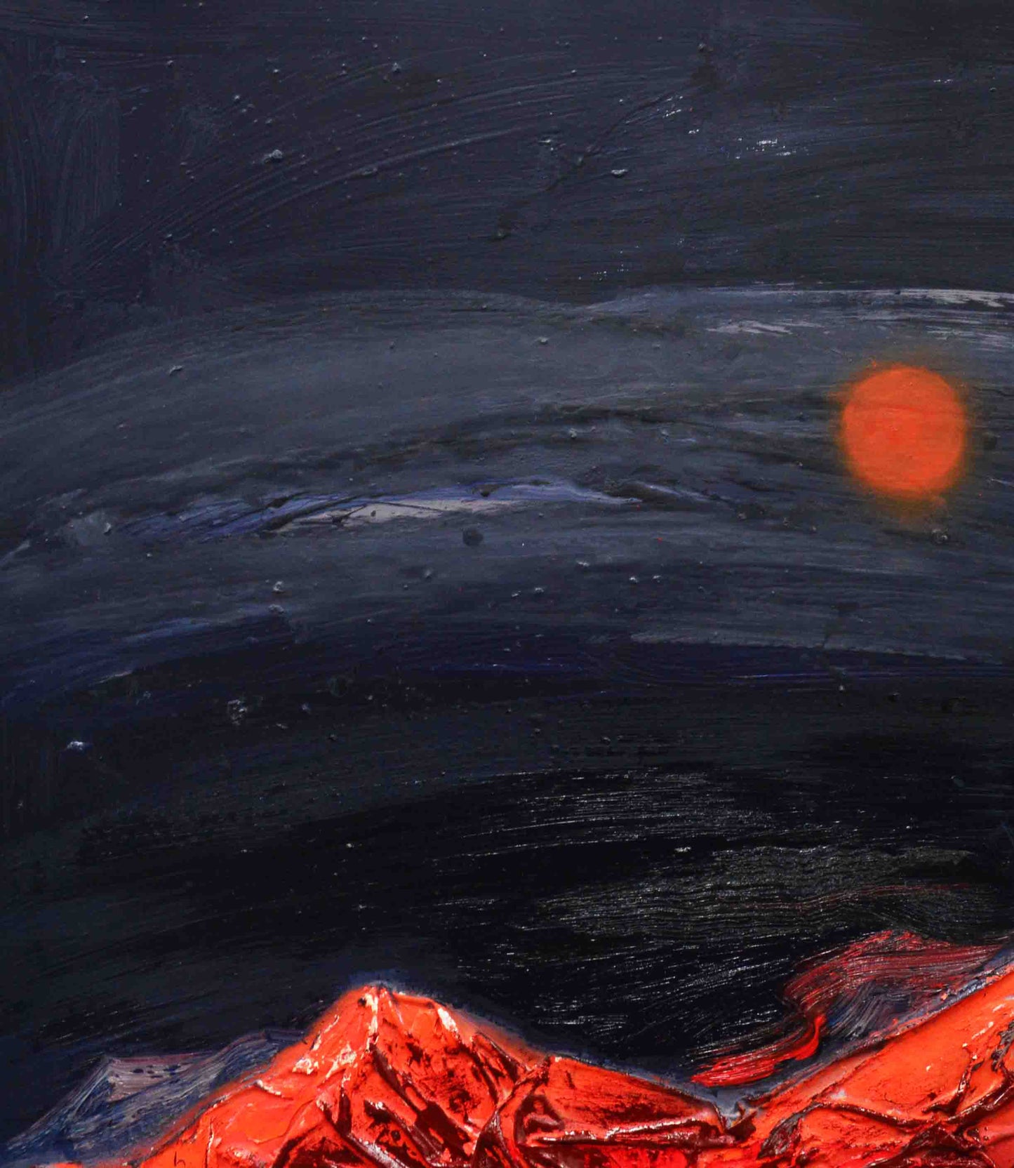 Oil painting Red Night Mountains by Natalia Korf-Ivaniuk