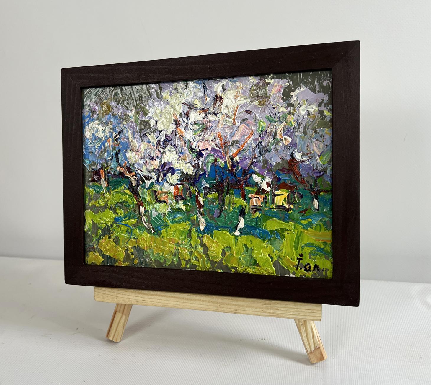 Oleksiy Ivanyuk oil painting The gardens are blooming in wooden frame