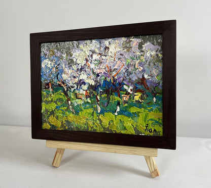 Oleksiy Ivanyuk oil painting The gardens are blooming in wooden frame