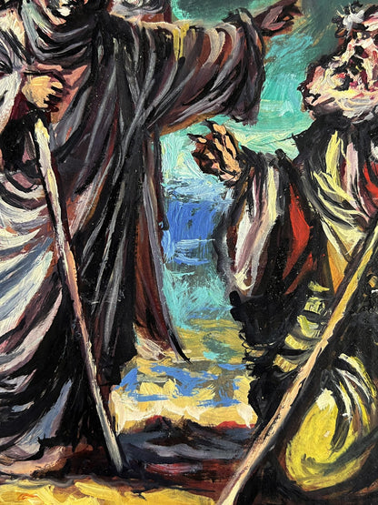 Oil painting The Messengers and Moses by Alexander Litvinov