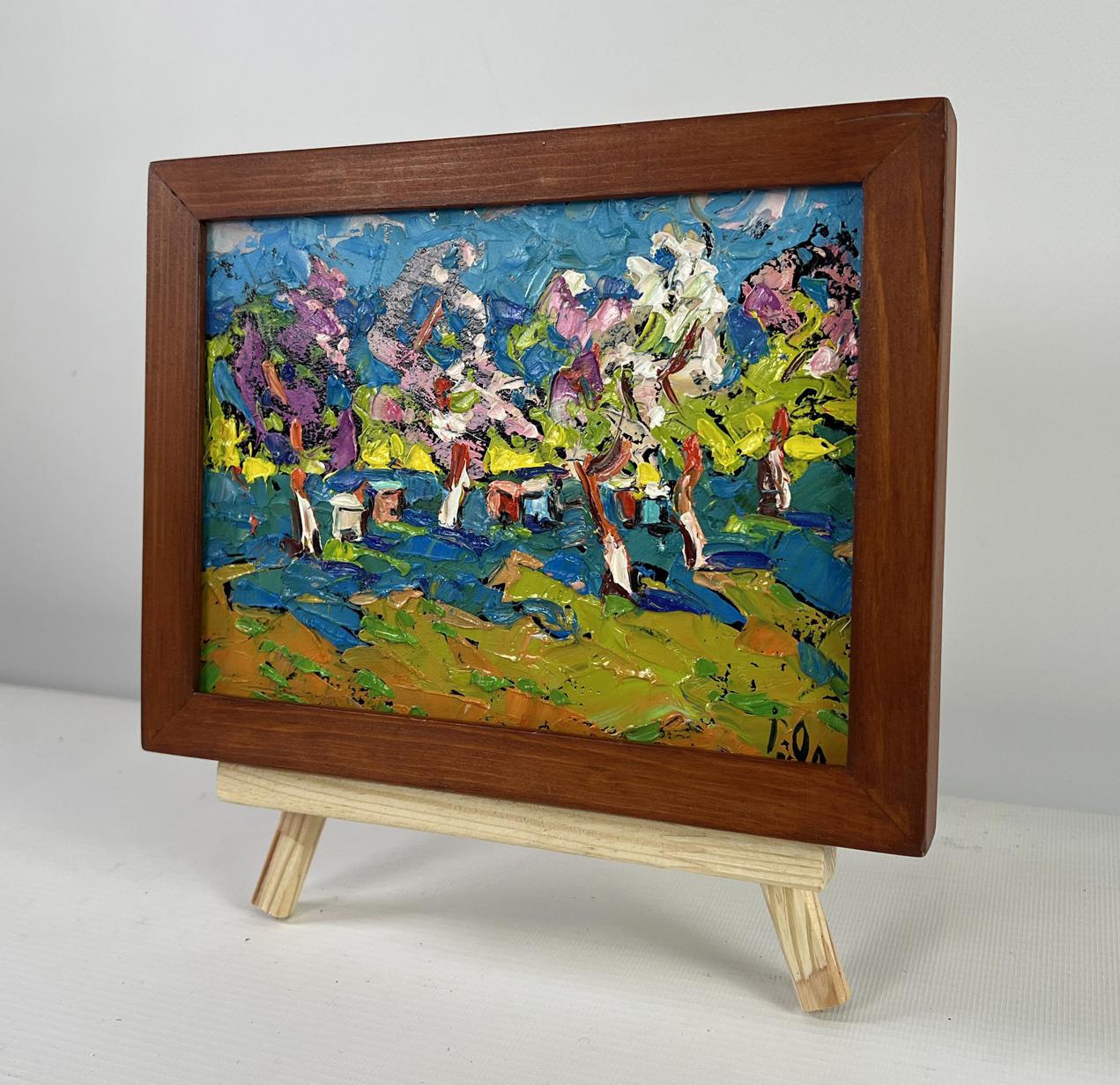 Oil painting Spring is on the doorstep by Oleksiy Ivanyuk in wooden frame