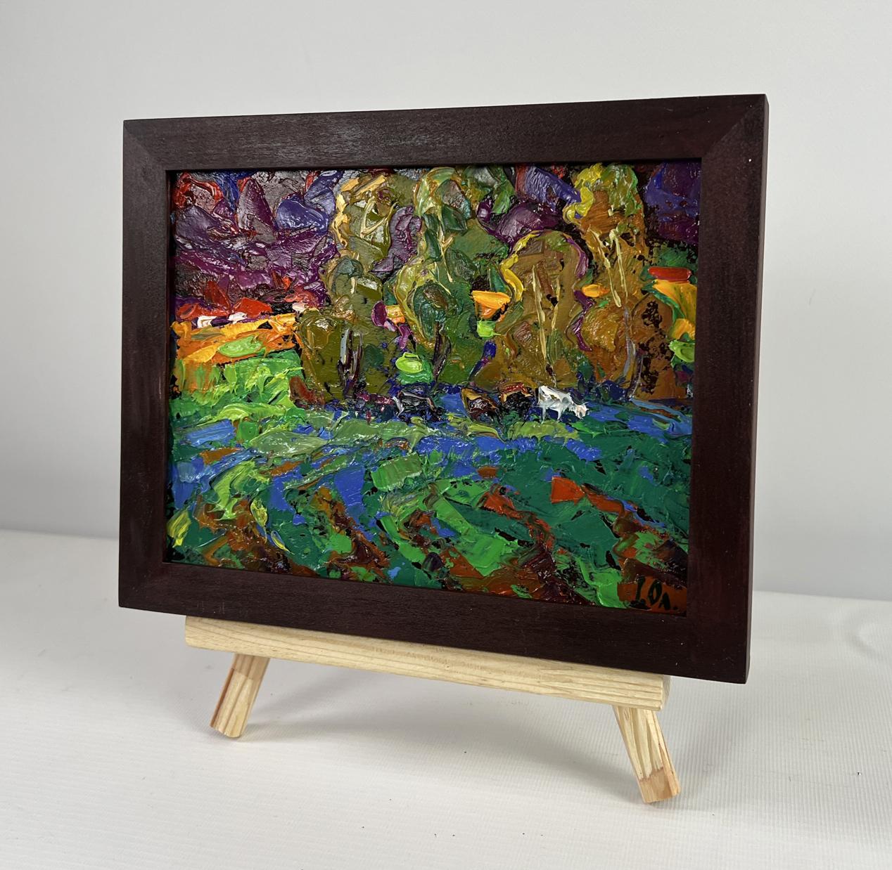Oil painting The sky is preparing lightning by Oleksiy Ivanyuk in wooden frame
