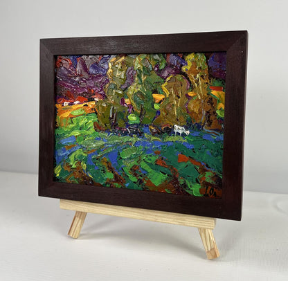 Oil painting The sky is preparing lightning by Oleksiy Ivanyuk in wooden frame