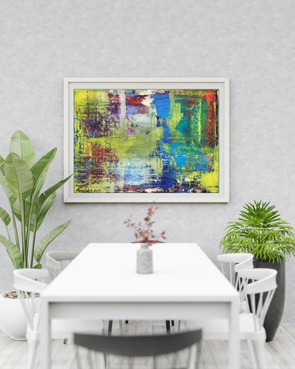 Acrylic painting Tender summer by Olga Melezhik in white frame