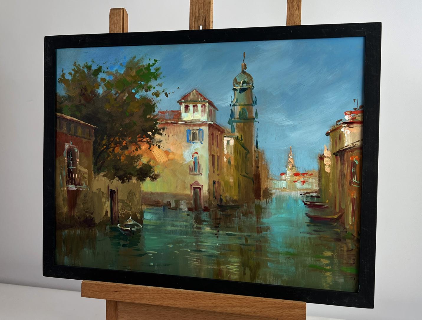 Framed oil painting of Venetian canal by Yuriy Suprunchuk