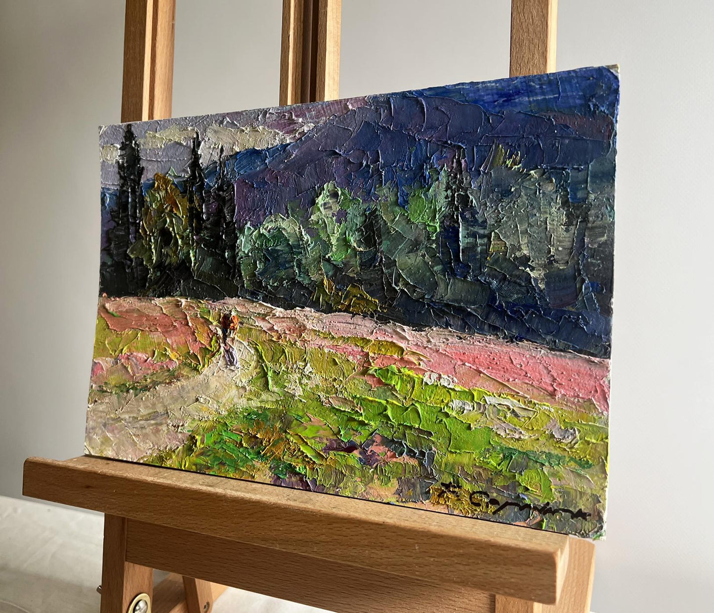 Oil painting Flowery mountain meadows by Boris Serdyuk